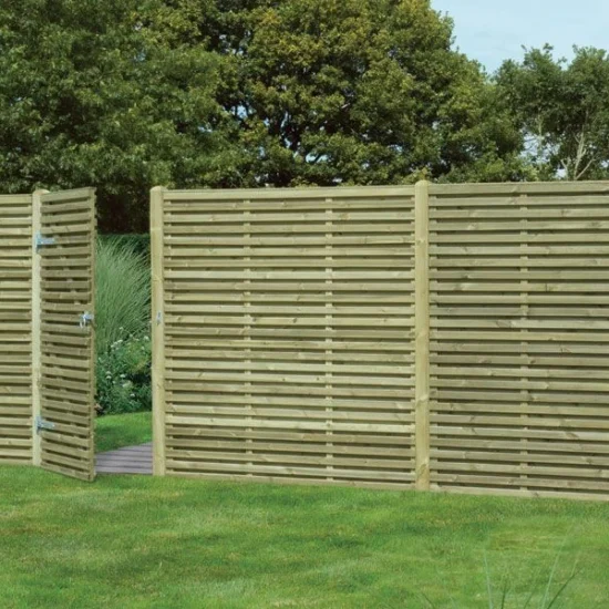 Double Sided Slatted Fence Panel